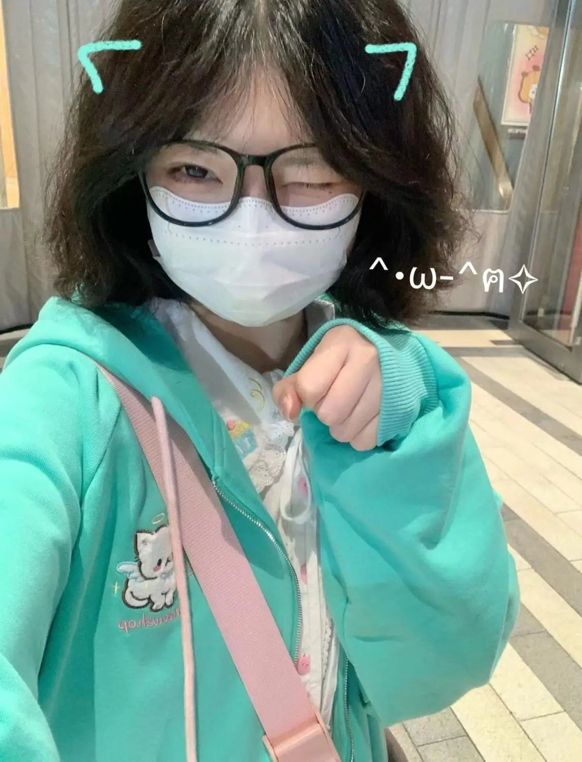 Lake Green Embroidery Cat Zipper Coats Women Loose Sweatshirts Japanese Long Sleeve Cute Sweet Ear Hooded Sudaderas Y2k Harajuku