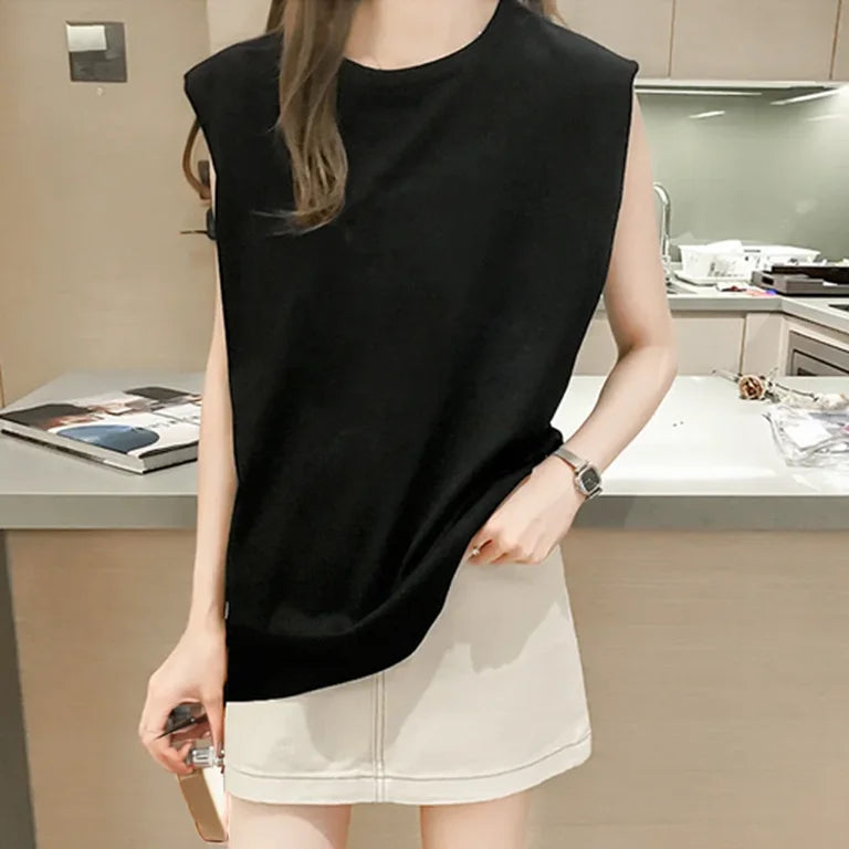 Summer Loose Round Neck Wide Sleeve T-shirt Women Student Top Outerwear Innerwear Base Shirt Comfortable Casual Style