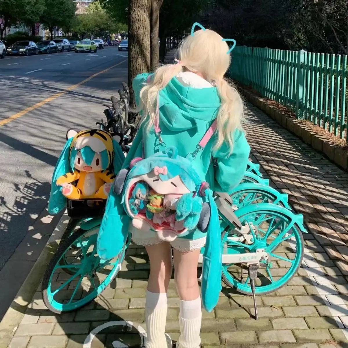 Lake Green Embroidery Cat Zipper Coats Women Loose Sweatshirts Japanese Long Sleeve Cute Sweet Ear Hooded Sudaderas Y2k Harajuku