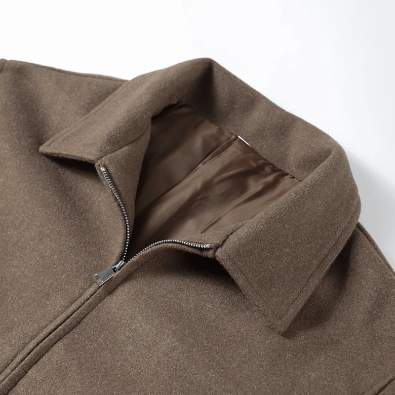 Faux Fur Zipper Jackets Women Casual Lapel Pocket Long Sleeves Wool Coats Female 2025 Autumn Winter Fashion Solid Soft Outwears