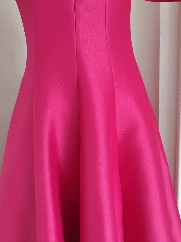 JAMERARY Summer Women Dress Long French Hepburn Style Fashion Party Elegant Square Collar Short Sleeve Midi Vestidos Party Robe