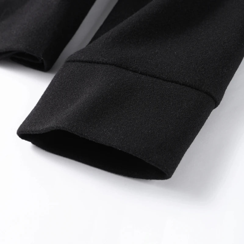 Fashion Women's Stand Collar Woolen Coats Long Sleeve Loose Female Short Coat 2025 Autumn Winter Office Lady Street Jacket