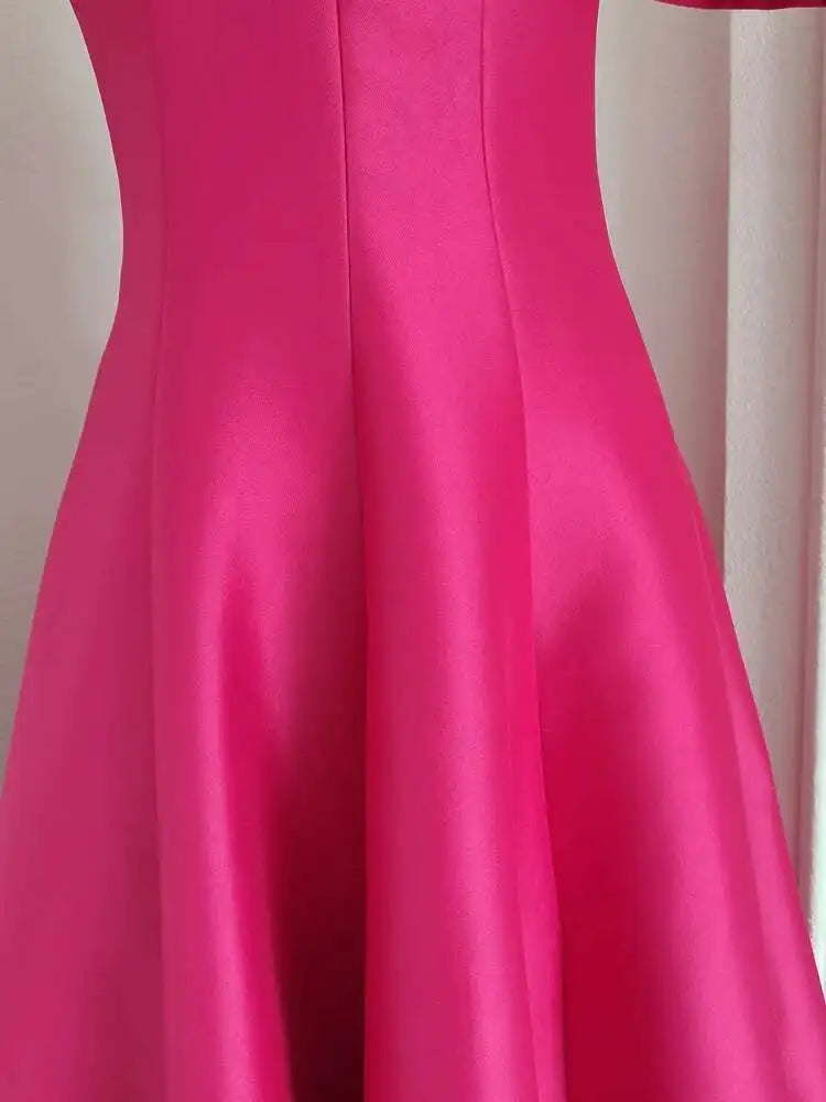 JAMERARY Summer Women Dress Long French Hepburn Style Fashion Party Elegant Square Collar Short Sleeve Midi Vestidos Party Robe