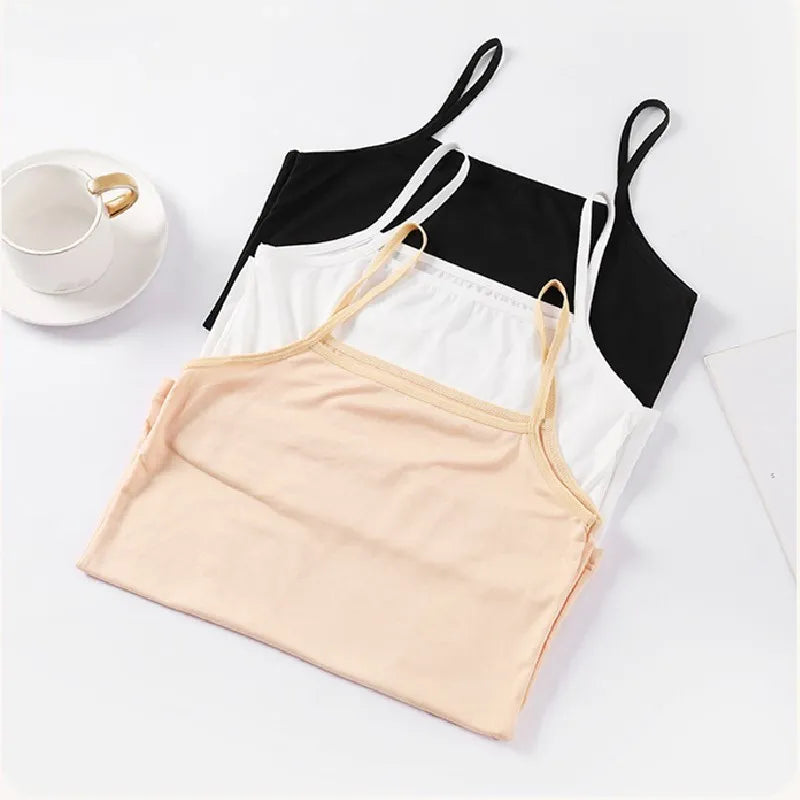 2024 Summer Camisole Slim Vest Sexy Women Sleeveless T-Shirt Tee Tank Tops Female Solid Black/White Korean Crop Tops Y2k