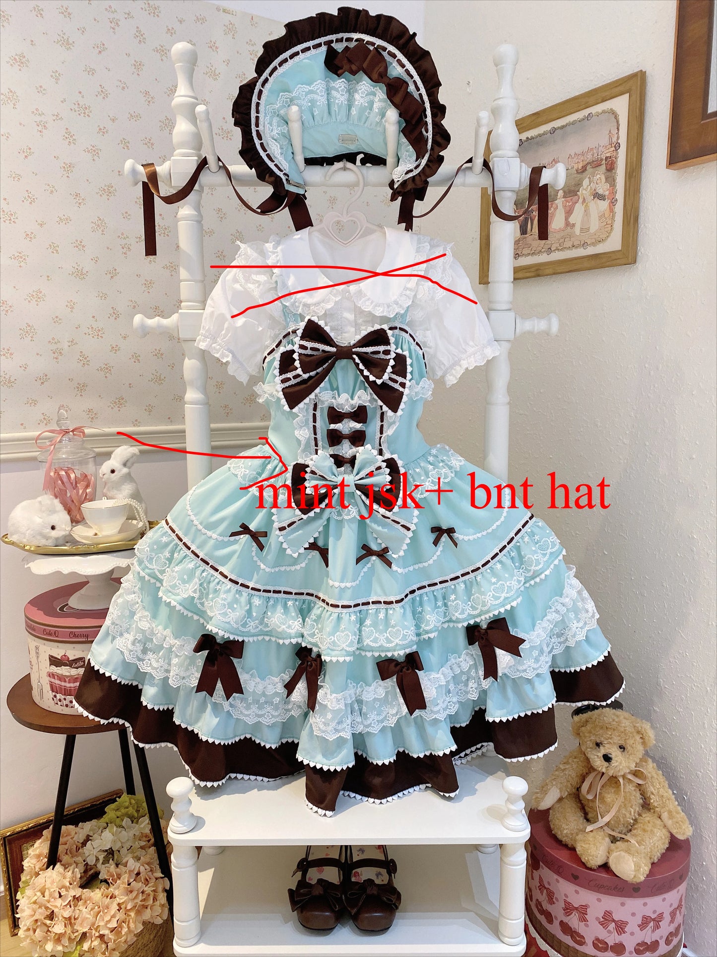New 2025 Summer Original Sweet Lolita Jsk Dress Cute Bow Lace Stitching Kawaii Girls Women Elegant Slim Suspender Dresses