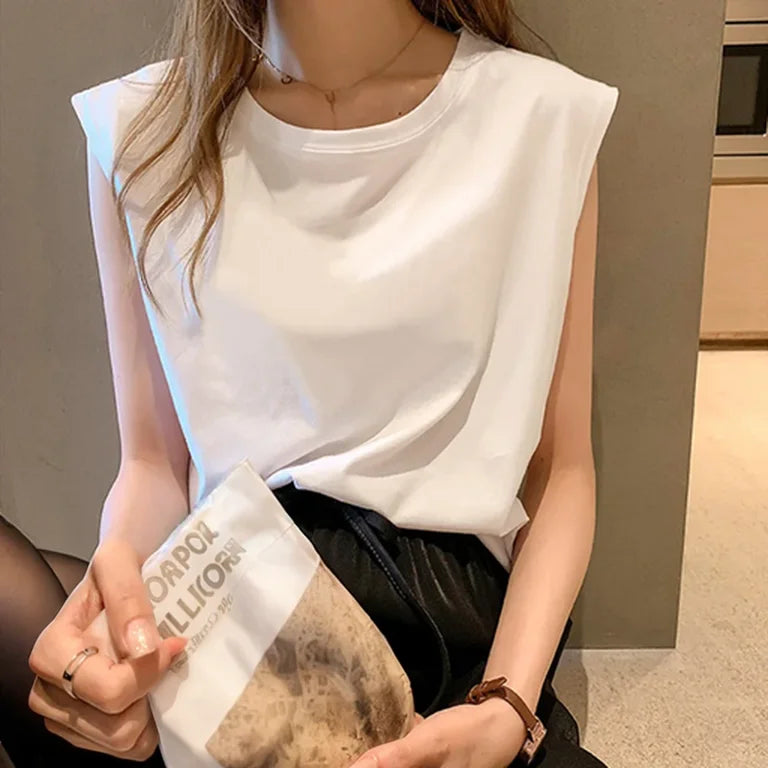 Summer Loose Round Neck Wide Sleeve T-shirt Women Student Top Outerwear Innerwear Base Shirt Comfortable Casual Style