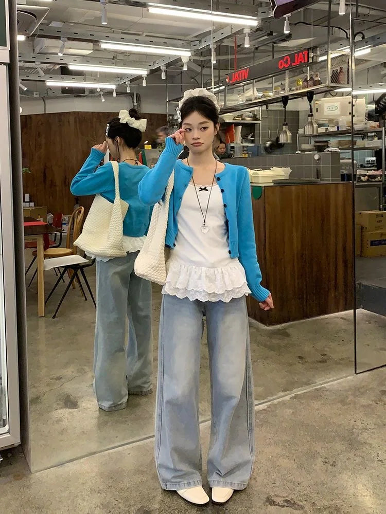 Bow Lace Patchwork Hem Cami White Top Women Camisole Long Ruffle Sleeveless 2025 Spring Autumn Y2K Korean Kawaii Camis Black