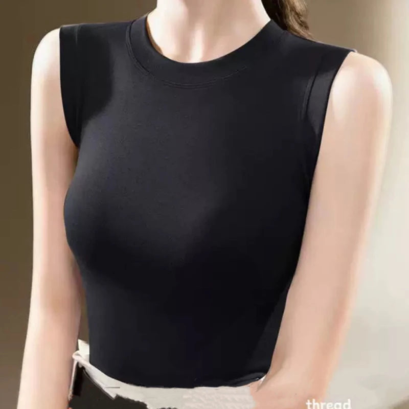 1pcs Spring Summer Women Knitted Tank Tops Girl Thin Tops Lady Basic Casual Tank Tops Round Collar Tees Sleeveless Top M~3XL